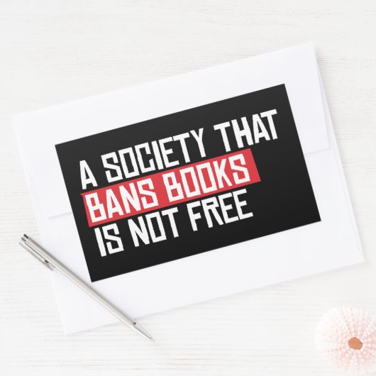 本を禁止する社会は自由ではない 長方形シール (封筒)
