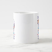 本を積み重ねた猫かわいい読み手パーソナライズされたお茶 ジャンボコーヒーマグカップ (正面)