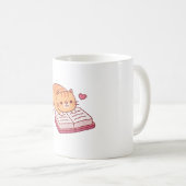本を読むかわいいトラ猫 コーヒーマグカップ (正面右)