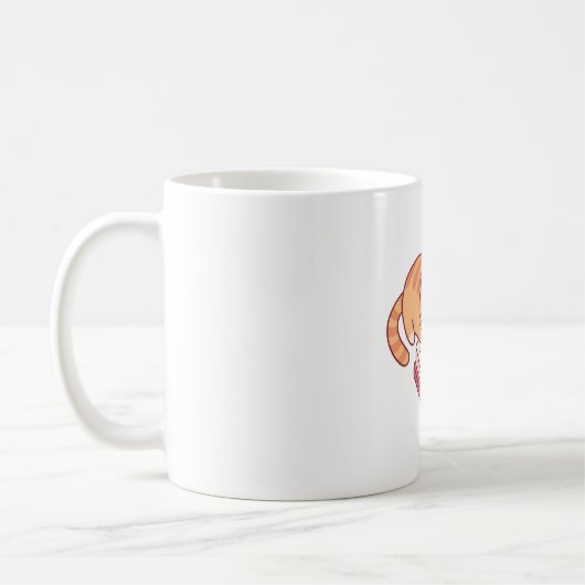 本を読むかわいいトラ猫 コーヒーマグカップ (左)