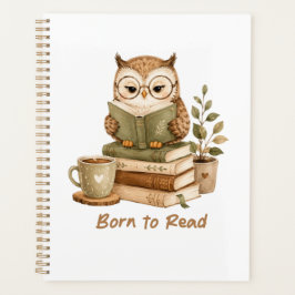 本を読むために生まれたかわいいフクロウの本の愛好家 プランナー手帳
