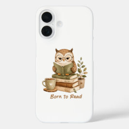 本を読むために生まれたかわいいフクロウの本好きのためのiPhoneケース iPhone 16ケース