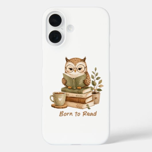 本を読むために生まれたかわいいフクロウの本好きのためのiPhoneケース Case-Mate iPhoneケース (裏面)