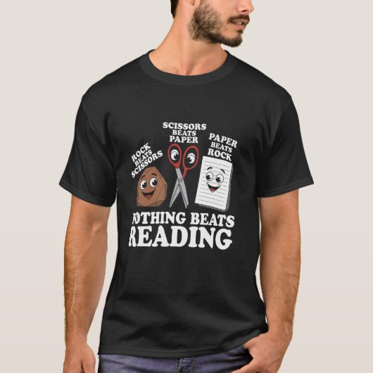 本を読むならじゃんけんで決まり Tシャツ (正面)