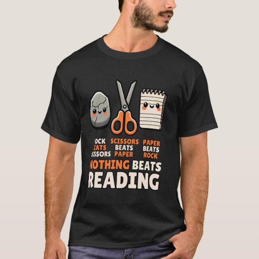 本を読むならじゃんけんで決まり Tシャツ (正面)