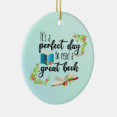 本を読むには完璧読な素晴らし日だ セラミックオーナメント (右)