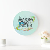 本を読むには完璧読な素晴らし日だ ラージ壁時計 (ホーム)