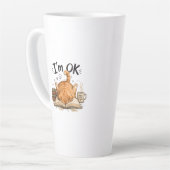 本を読むのが好きな猫の面白いデザイン コーヒー好きなグラフィック カフェラテマグ (左アングル)