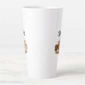 本を読むのが好きな猫の面白いデザイン コーヒー好きなグラフィック カフェラテマグ (正面)