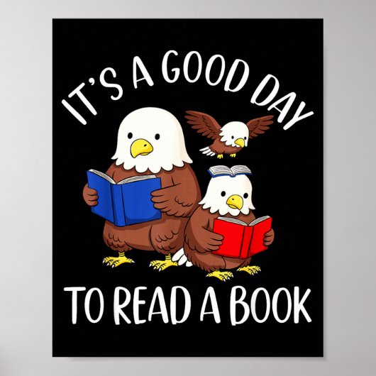 本を読むのに良い日 フクロウ司書 本の虫 ポスター (正面)