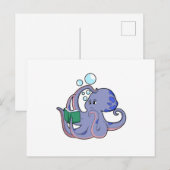 本を読むオクタプス ポストカード (正面/裏面)