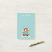 本を読むクマの絵 ポストイット (デスク上)