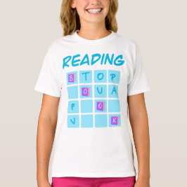 本を読むクロスワード タイポグラフィ デザイン 本好きな人へ Tシャツ
