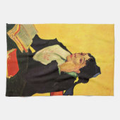 本を読むジーヌ夫人（Vincent van Gogh） キッチンタオル (横)