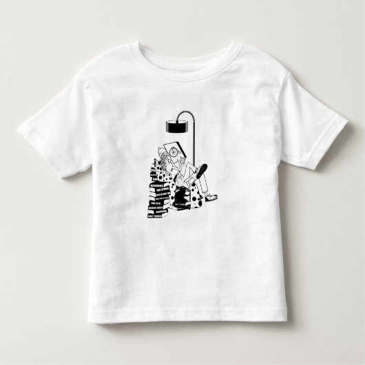 本を読む女の子 トドラーTシャツ (正面)