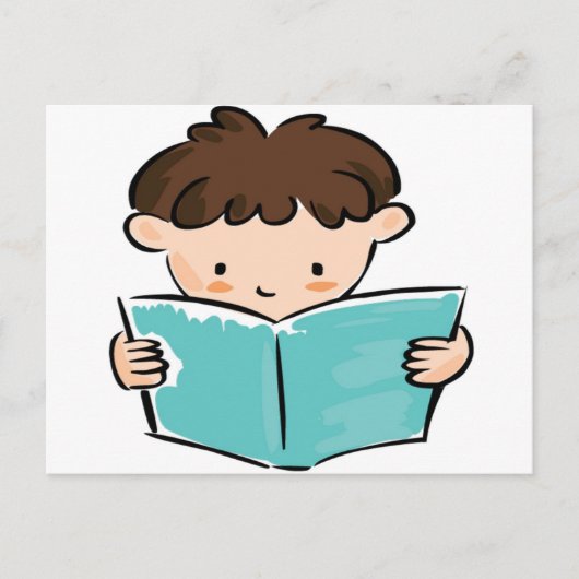 本を読む子供 ポストカード (正面)