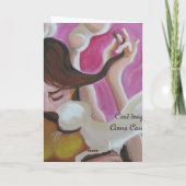 本を読む少女とシャム猫 カード (裏面)