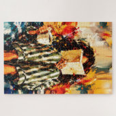 本を読む少女の温かな絵画アート ジグソーパズル (横)