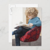 本を読む少年 ポストカード (正面/裏面)