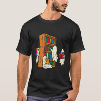 本を読む幽霊先生ハロウィン図書館司書B Tシャツ
