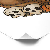 本を読む幽霊 猫好き ハロウィン ポスター (コーナー)