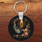 本を読む本好きな女性、本を読む少女、天秤座 キーホルダー (正面)