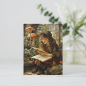 本を読む森の妖精とキノコ ポストカード (スタンド正面)