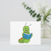 本を読む毛虫（キャタピラー） ポストカード (スタンド正面)