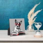 本を読む犬 フォトプラーク (インサイチュ)