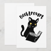 本を読む猫 招待状 (正面/裏面)