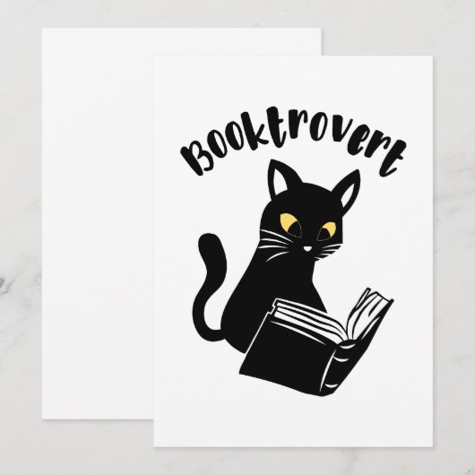 本を読む猫 招待状 (正面/裏面)