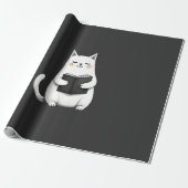 本を読む猫 面白い猫 本好き ラッピングペーパー (アンロールド)