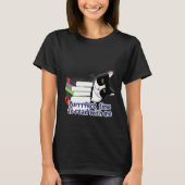 本を読む猫 Tシャツ (正面)