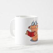 本を読む虫くん コーヒーマグカップ (正面左)