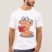 本を読む虫くん Tシャツ (正面)