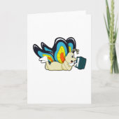 本を読む蝶 カード (正面)