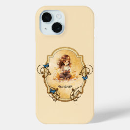 本を読む魔法少女 iPhone 15ケース