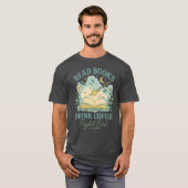 本を読む コーヒーを飲む Tシャツ (正面フル)
