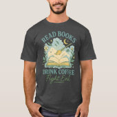 本を読む コーヒーを飲む Tシャツ (正面)