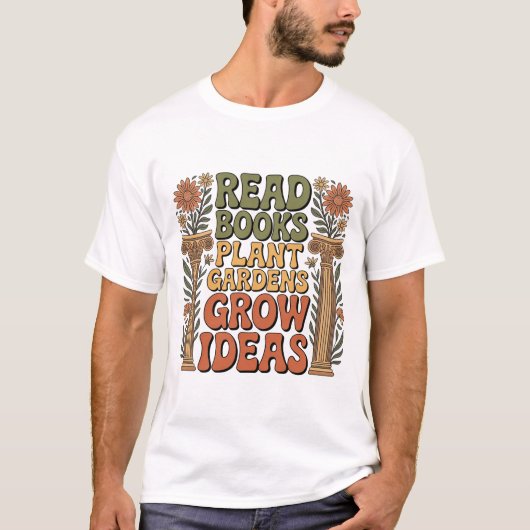 本を読む Tシャツ (正面)