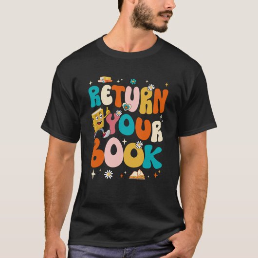 本を返却する学校の年末図書館員 Tシャツ (正面)