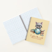 「本を通して世界を探索」かわいい子猫 ノートブック (内部)