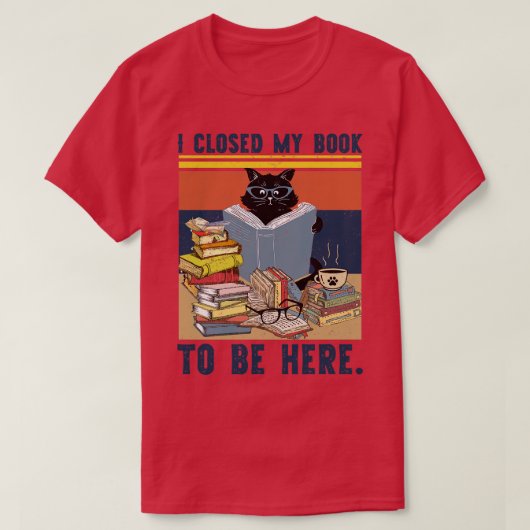 本を閉じて本の恋人の贈り物をする Tシャツ (デザイン正面)