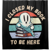 本を閉じて来たおもしろい幽霊 シャワーカーテン (正面)