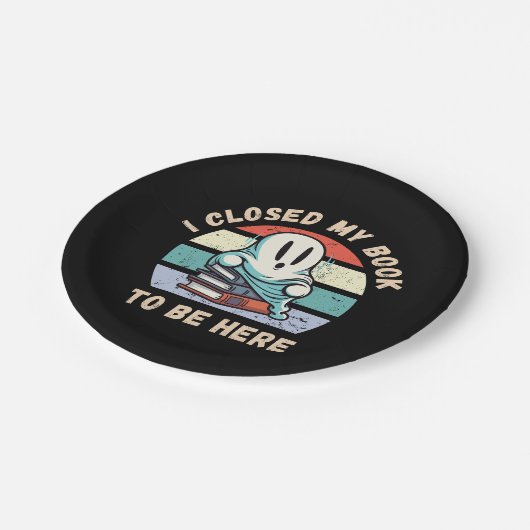 本を閉じて来たおもしろい幽霊 ペーパープレート (アングル)