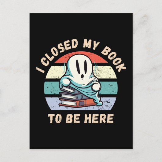本を閉じて来たおもしろい幽霊 ポストカード (正面)