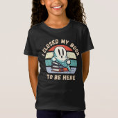 本を閉じて来たおもしろい幽霊 Tシャツ (正面)