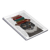 本を頭に載せたグレー猫 ノートブック (右側)