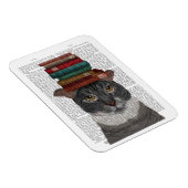 本を頭に載せたグレー猫 マグネット (右側)