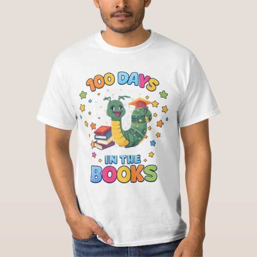 本を100日読んだよTシャツ Tシャツ (正面)